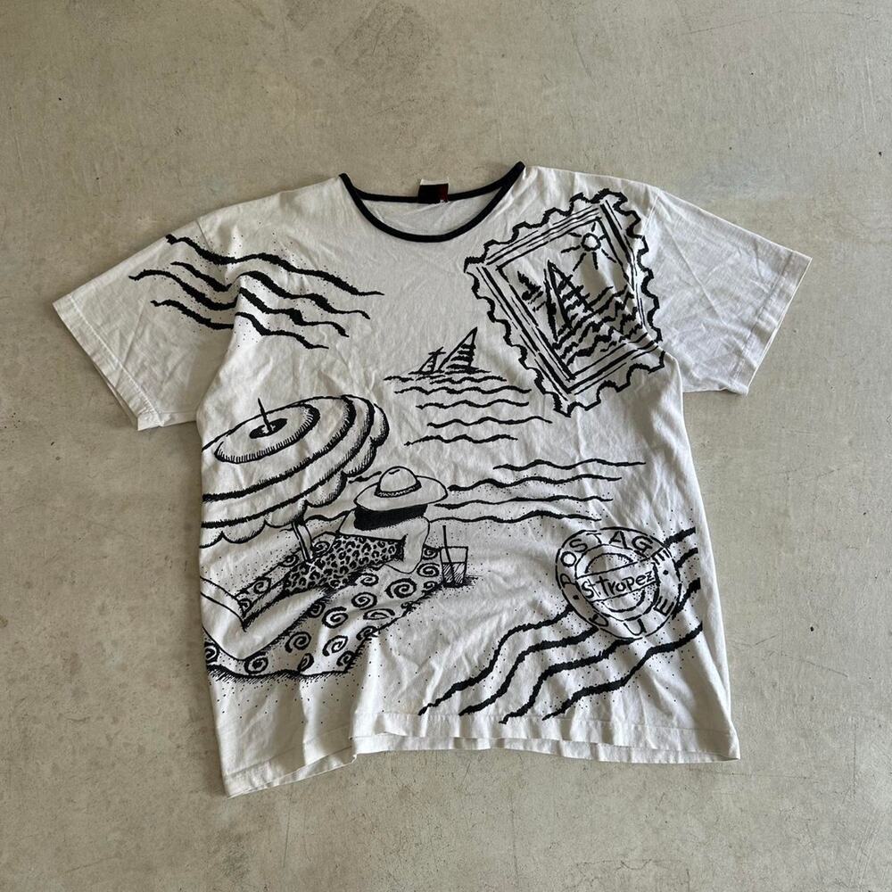 90s Vintage Beach Graphic All over print Tee